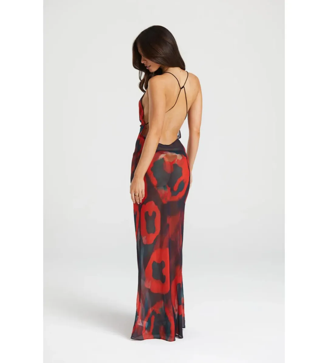 Sasha Therese Serene Maxi Dress Red Size AU 10 for rent on The Volte - main image