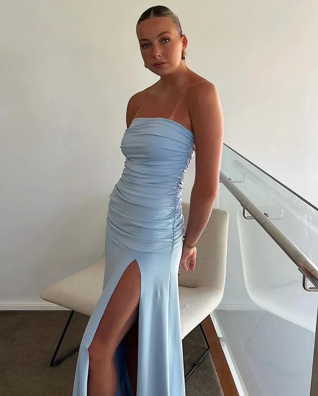 Mode Mila Remi Dress Maxi Ice Blue Size AU 6 for rent on The Volte - main image