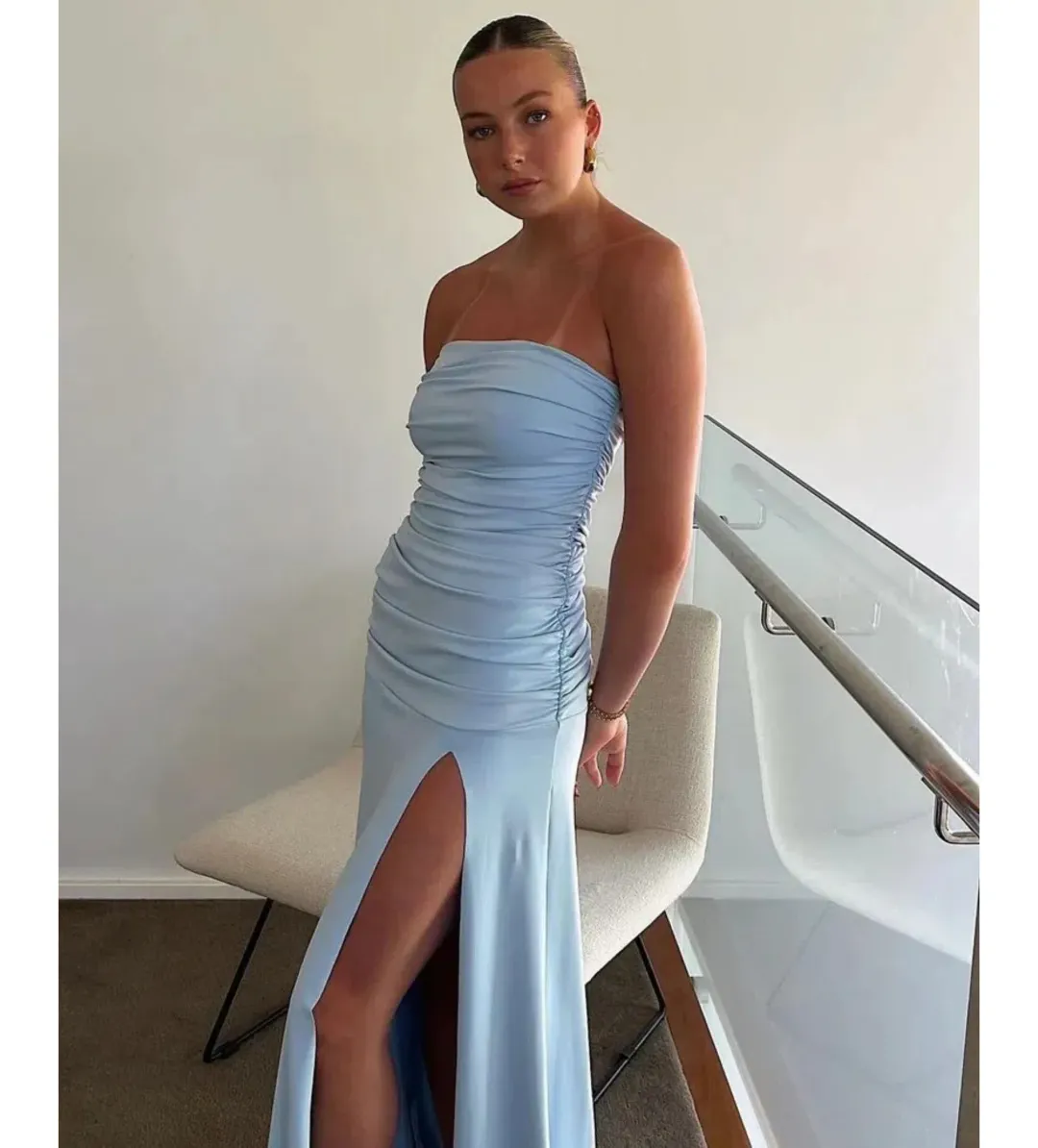 Mode Mila Remi Maxi Dress Ice Blue Size M/AU 10 for rent on The Volte - main image
