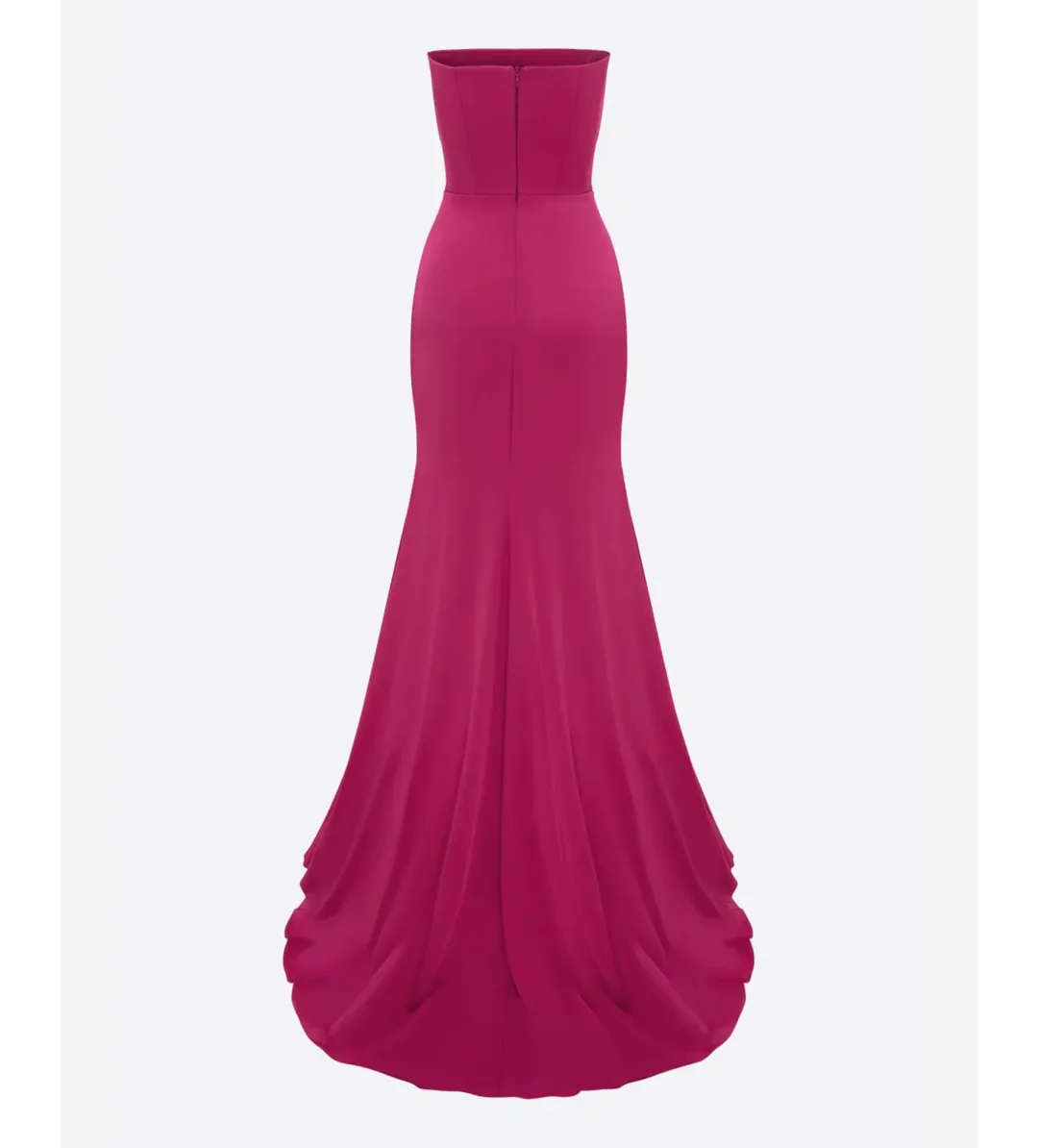 Alex Perry Strapless Gathered Drape Gown in Satin Crepe Raspberry Size AU 6 for rent on The Volte - main image