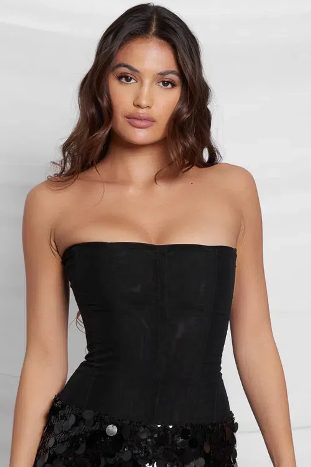 Leau White Muse Mesh Corset Top Black Size 10 for rent on The Volte - main image