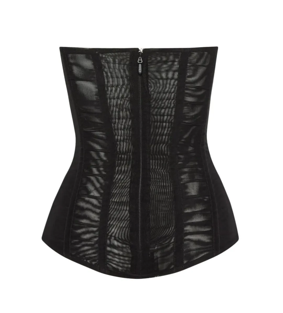 Leau White Muse Mesh Corset Top in Black Size AU 12 for rent on The Volte - main image