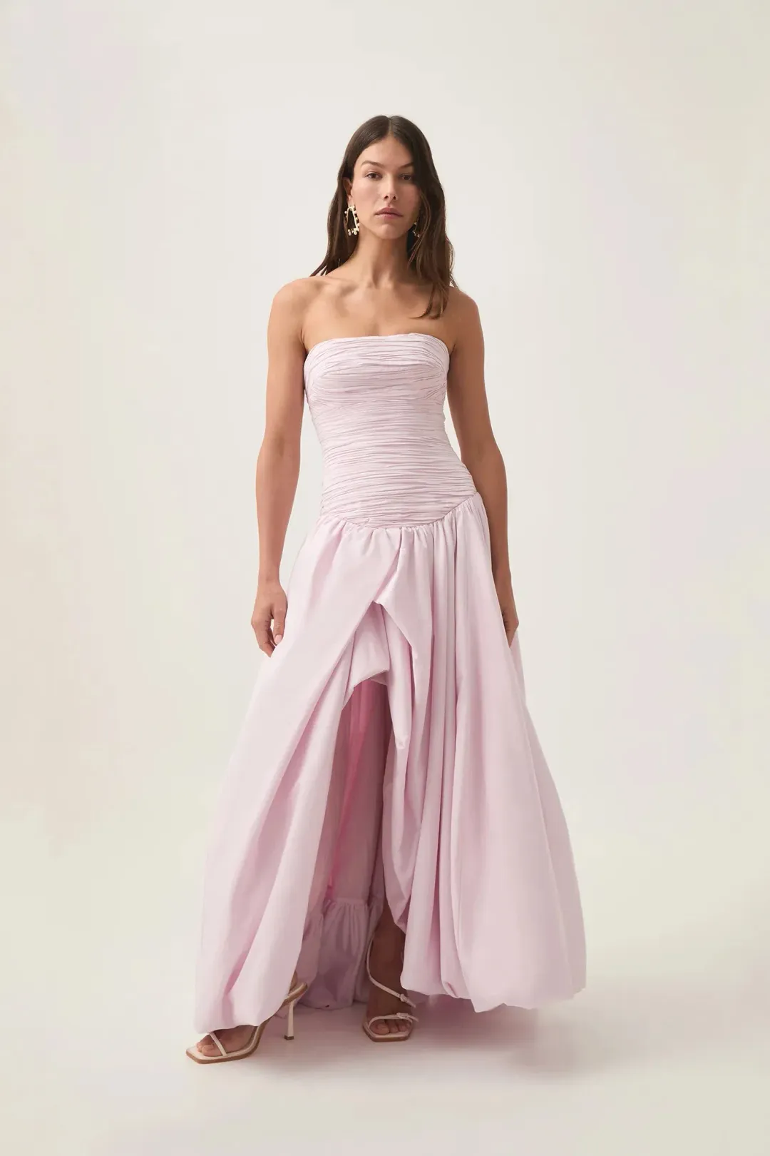 Aje Violette Bubble Hem Maxi Dress Pastel Pink Size 10 for rent on The Volte - main image