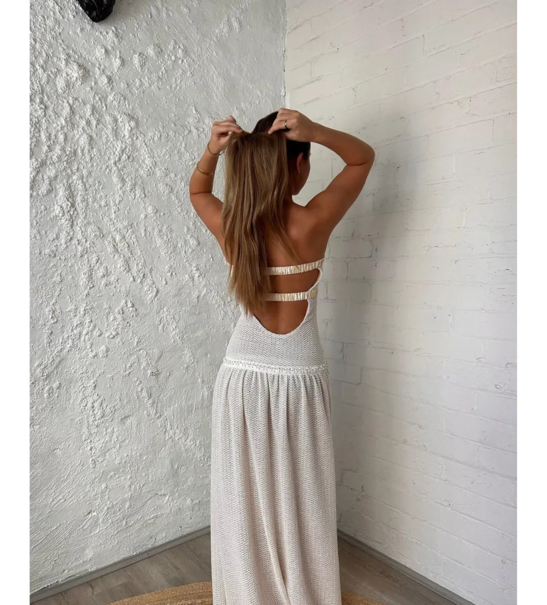 Fait Par Foutch Colette Maxi Dress Ivory Size XS/AU 6 for rent on The Volte - main image