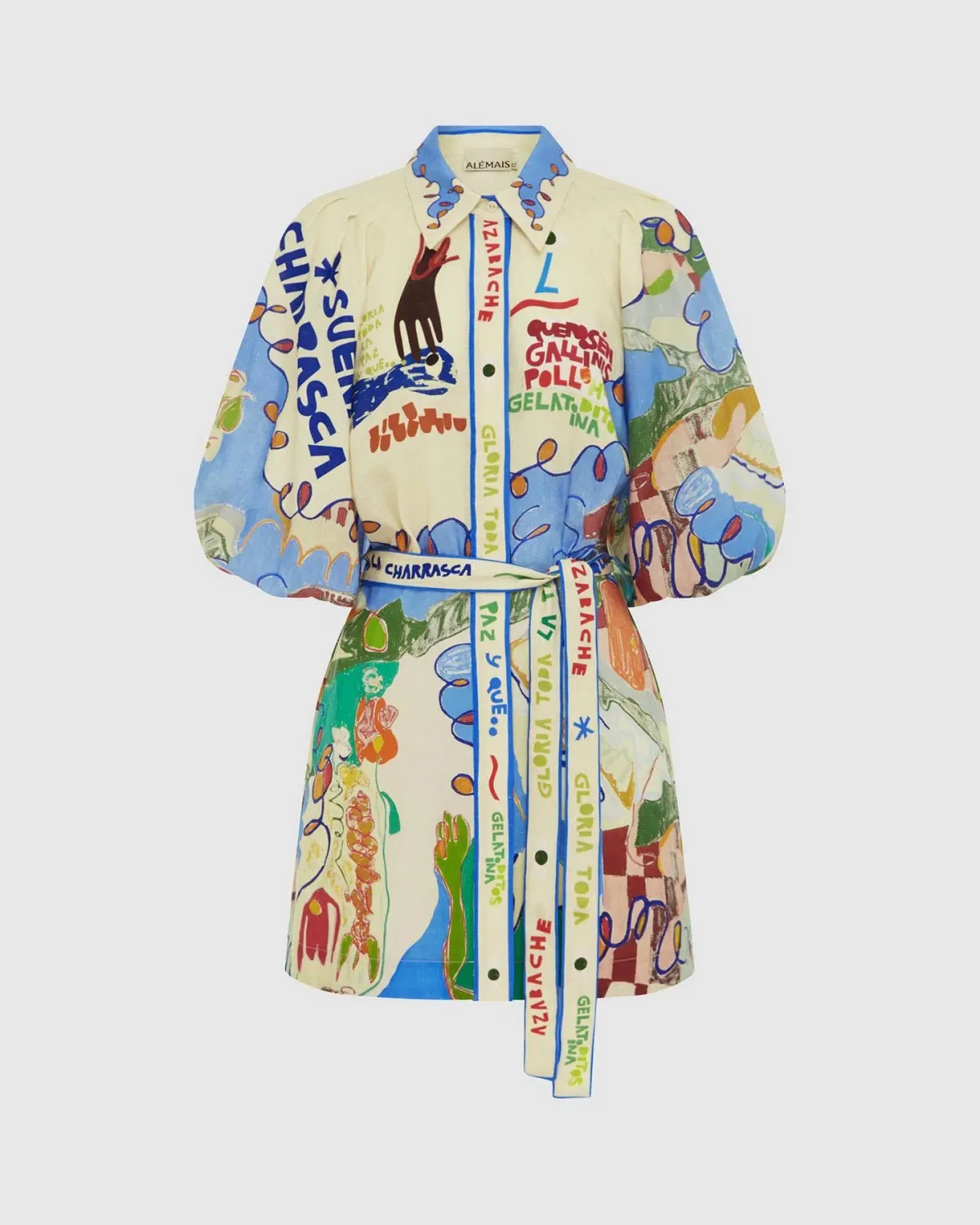 Alemais Nadia Mini Shirtdress Print Size AU 6 - Image 6