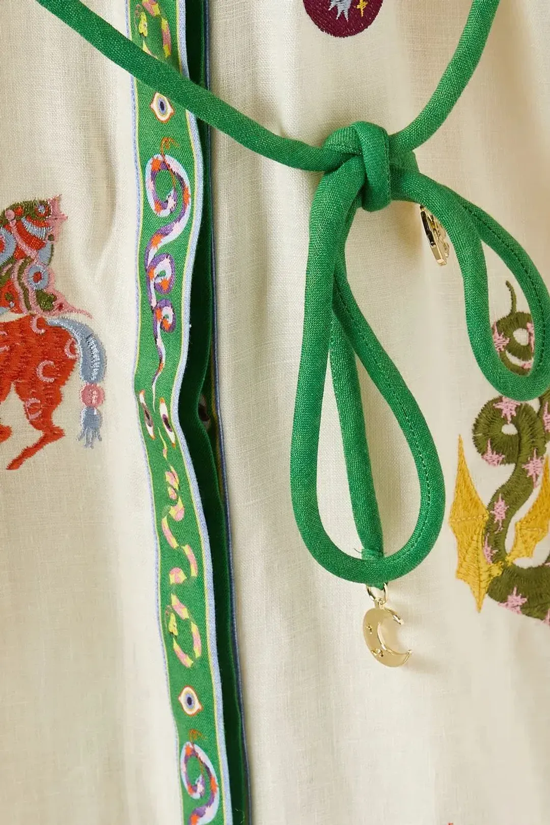 Alemais Seeker Embroidered Shirtdress Print in Size 8 for rent on The Volte - main image