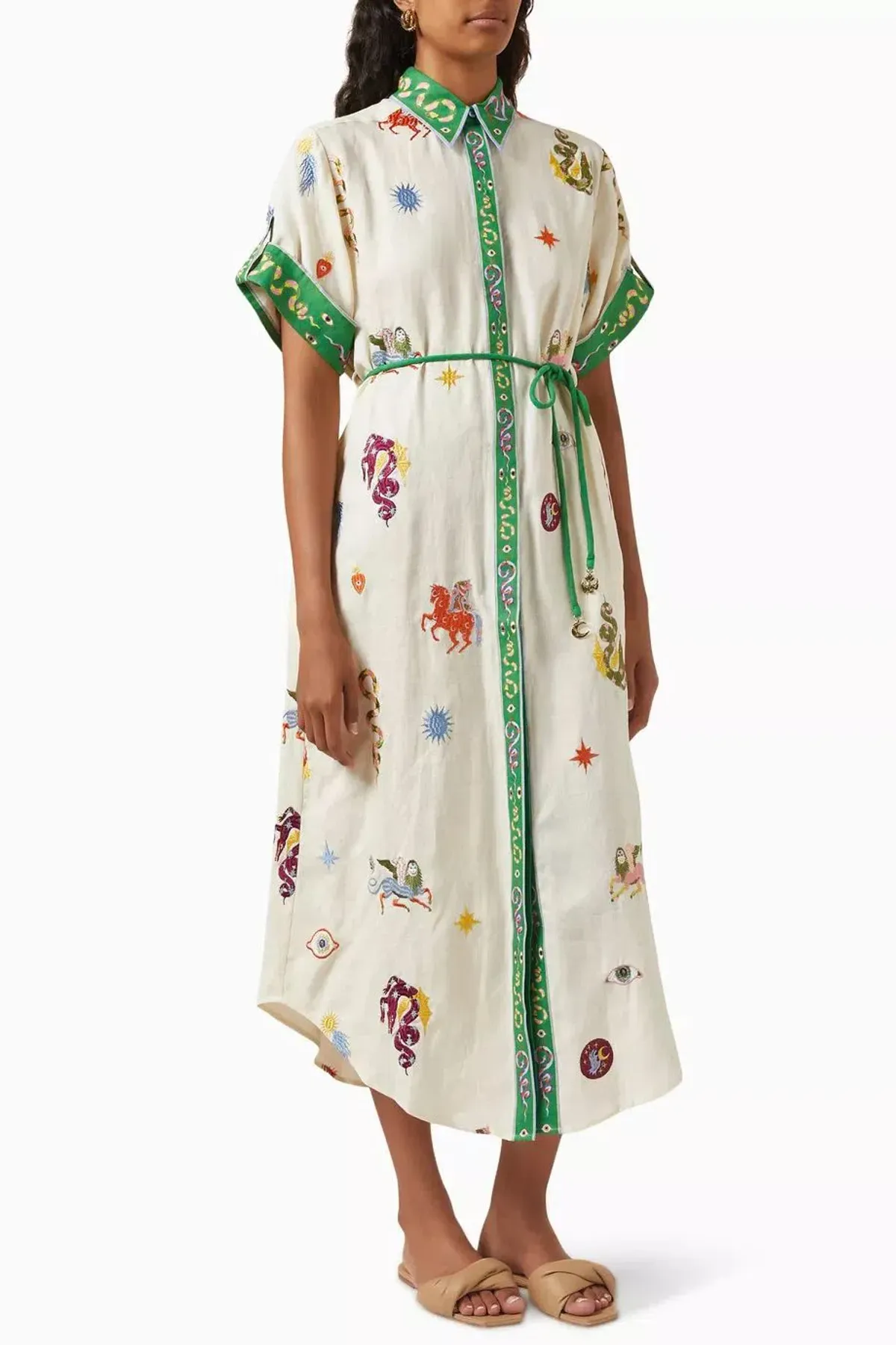 Alemais Seeker Embroidered Shirtdress Print in Size 8 - Image 2