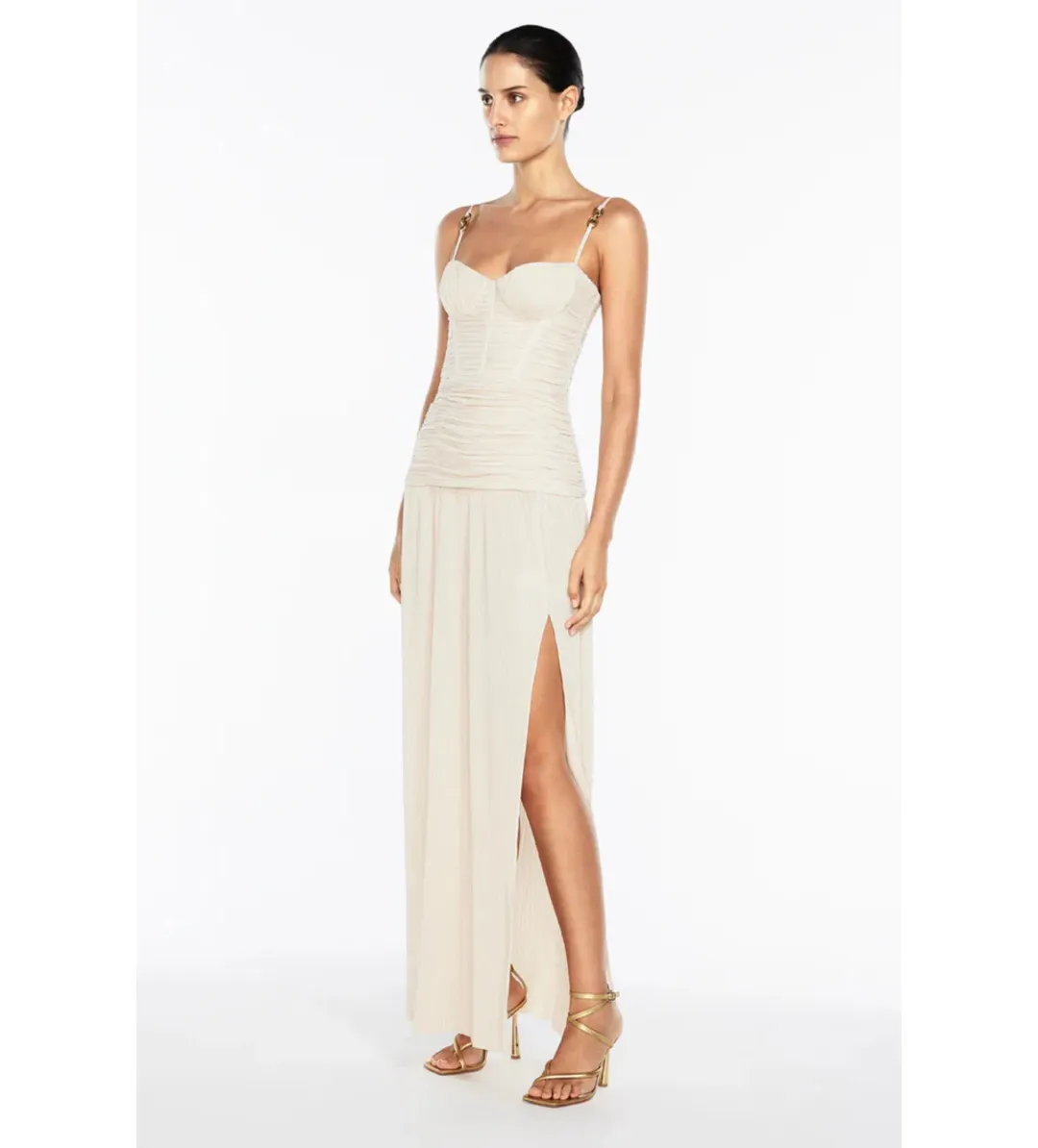 Manning Cartell Double Time Pleat Maxi Dress Nougat Size S/AU 8 for rent on The Volte - main image