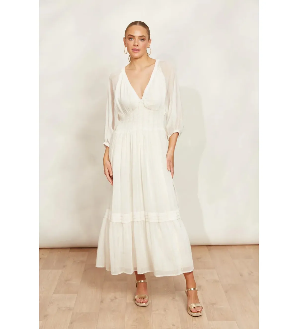 eb&ive Sereno Maxi Dress Pearl Size XL/AU 14 - Image 1