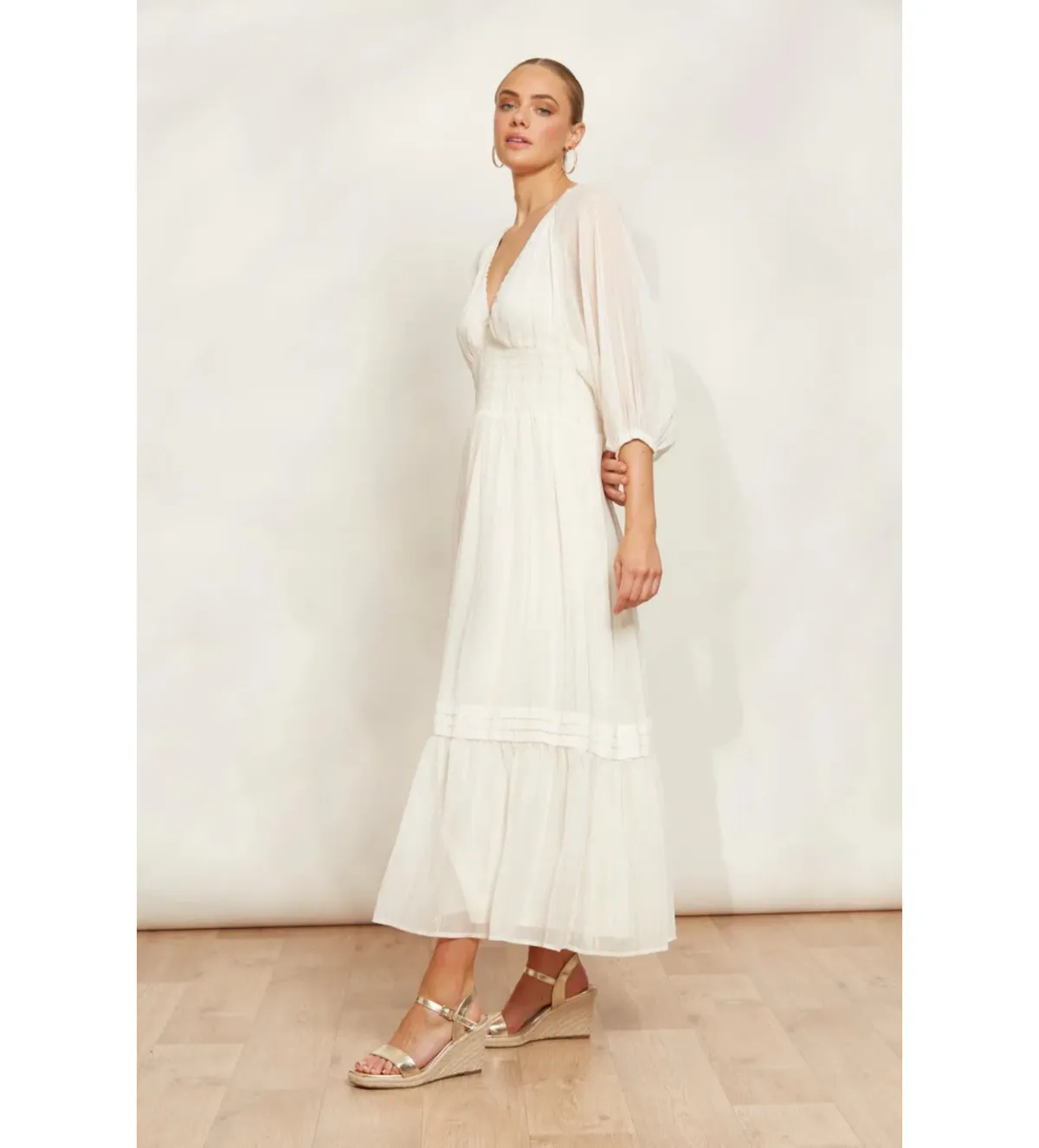 eb&ive Sereno Maxi Dress Pearl Size XL/AU 14 - Image 2