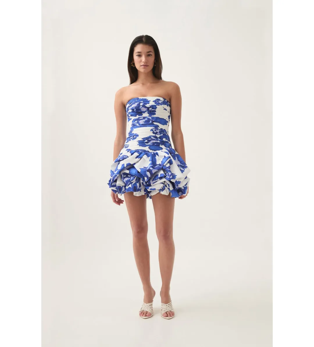 AJE Violette Bubble Hem Mini Dress Boldly blooming cobalt Size 8 for rent on The Volte - main image