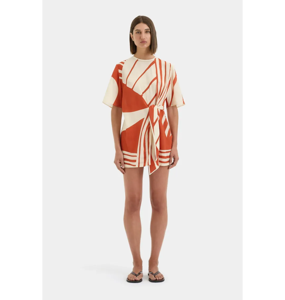 Sir The Label Calla Mini Dress in Hibiscus Stripe Size 1 / AU 8 for rent on The Volte - main image