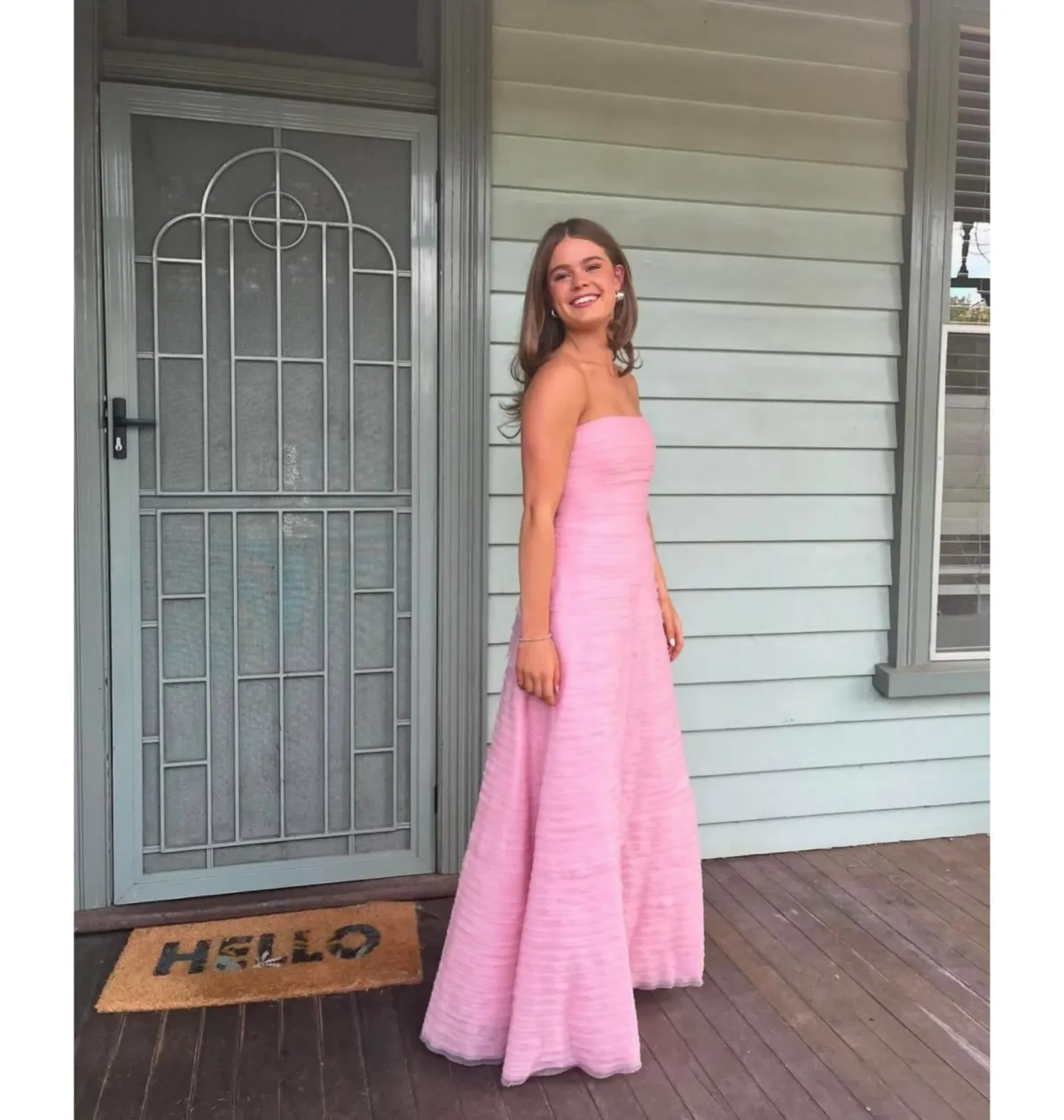 Aje Soundscape Maxi Dress Chalk Pink Size AU 4 - Image 4