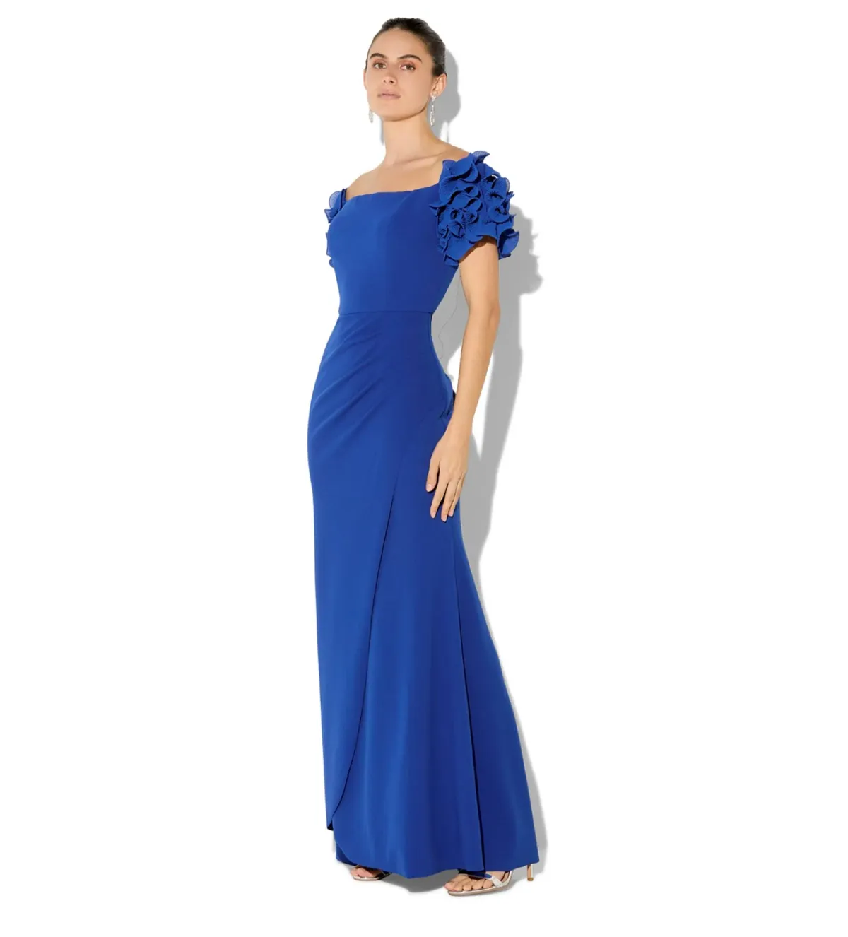 Montique Diana Sapphire Ruffle Sleeve Gown Blue Size AU 10 - Image 2