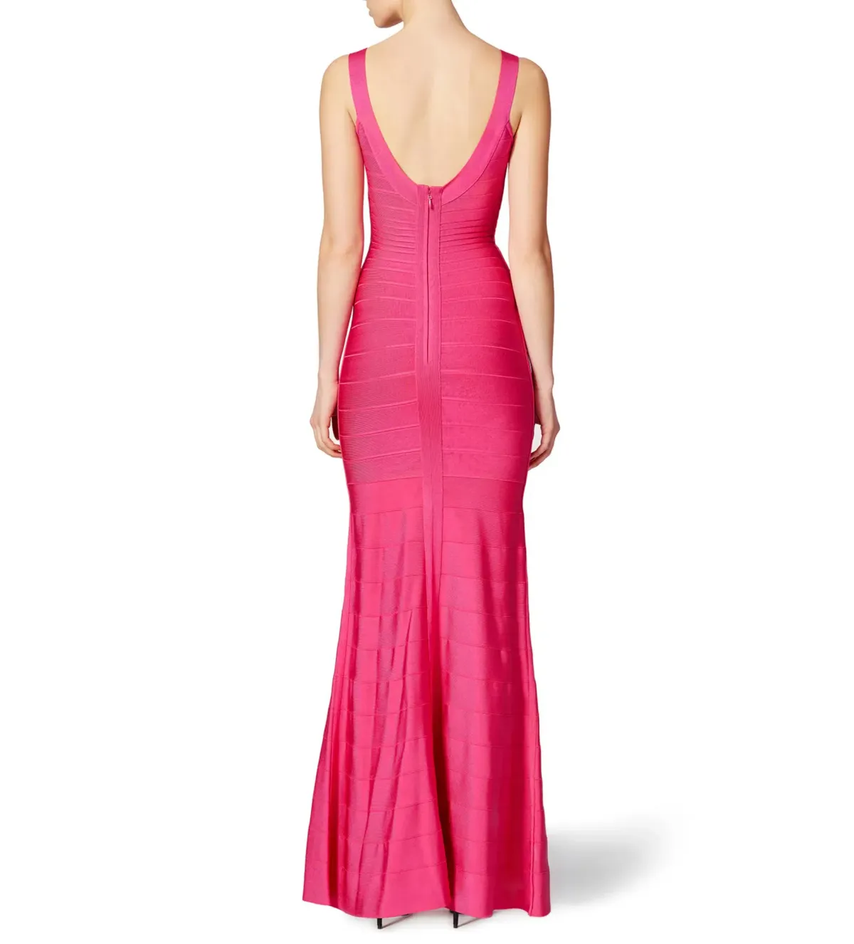 Herve Leger Pink Ellen Bandage Gown Size 10/S - Image 3