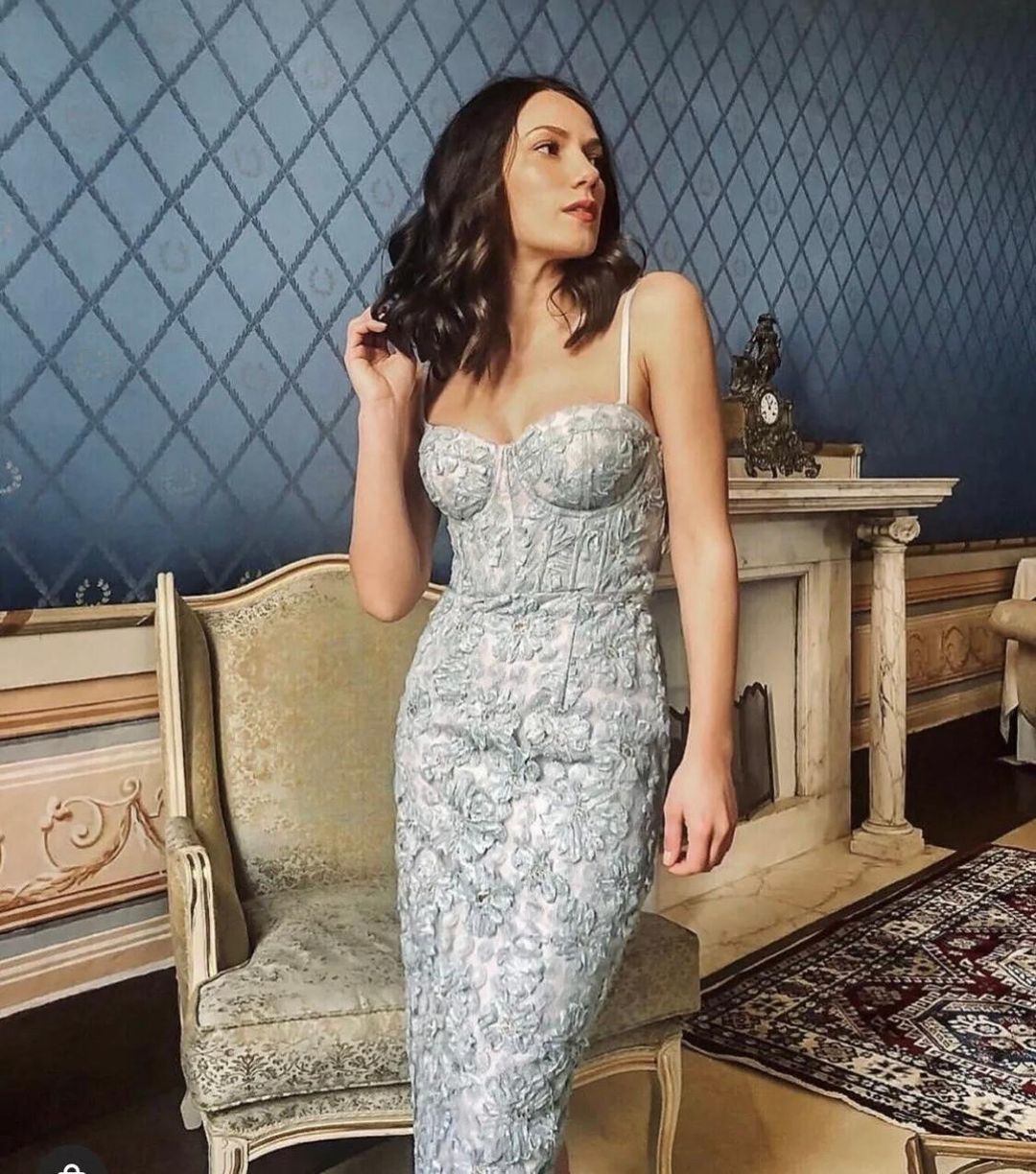 Elle  Zeitoune Powdered Blue Harmony Dress Size 8 for rent on The Volte - main image