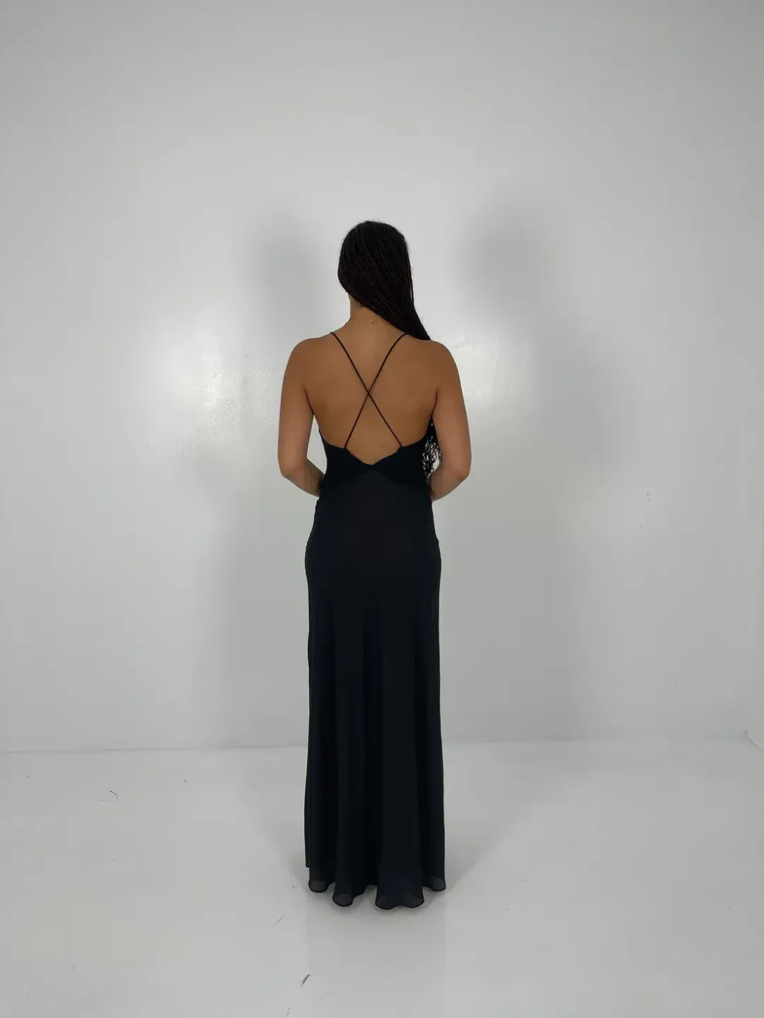 Helsa Sheer Deep V Rose Dress in Black Size Small/AU 8 for rent on The Volte - main image