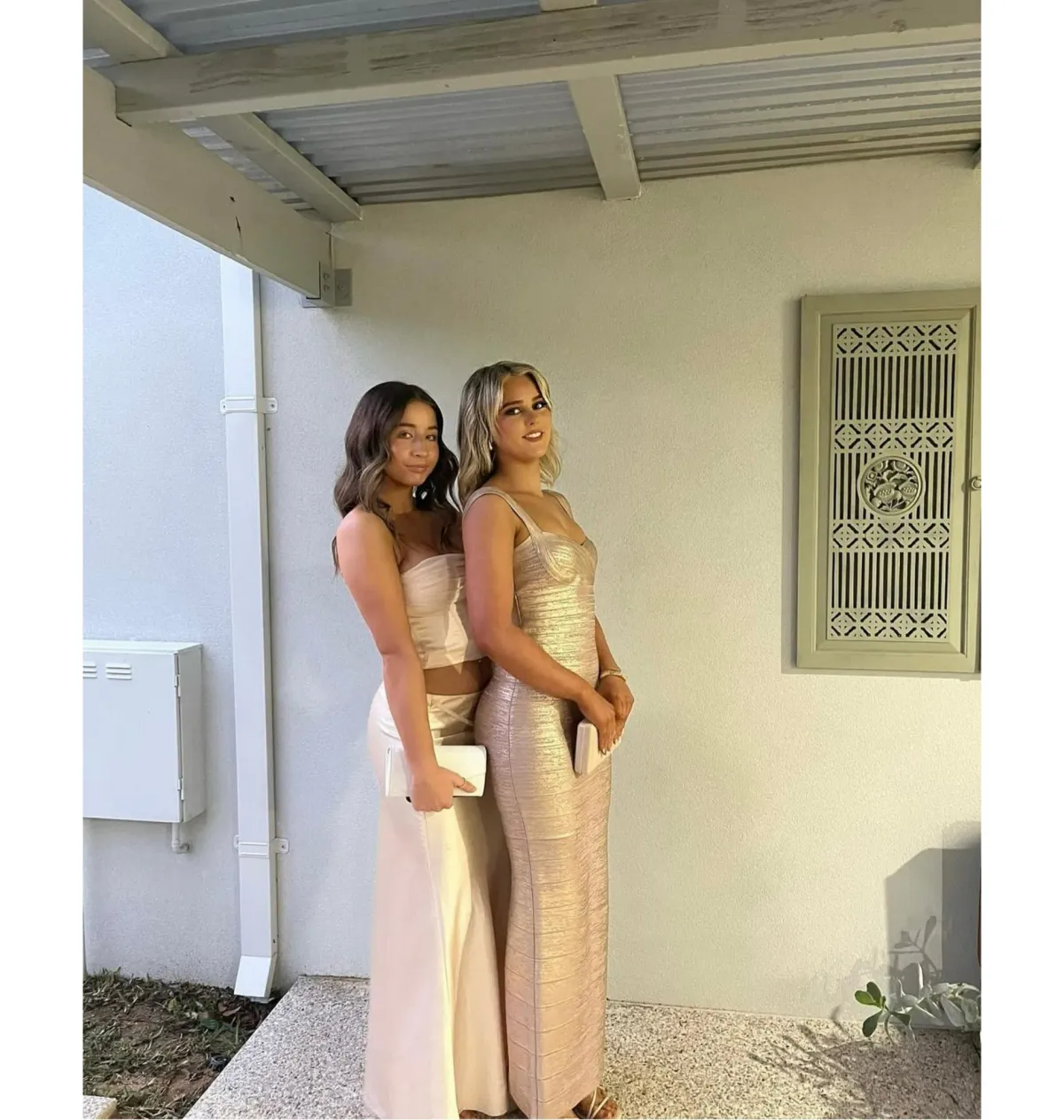 Herve Leger Sweetheart Gown Rose Gold Size S / AU 8 - Image 2