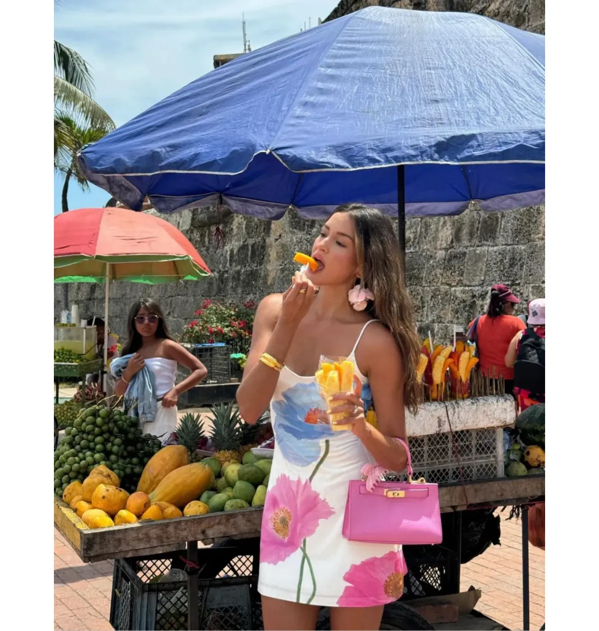 With Harper Lu Low Back Mini Dress in Azure Poppy Size S / AU 8 - Image 5