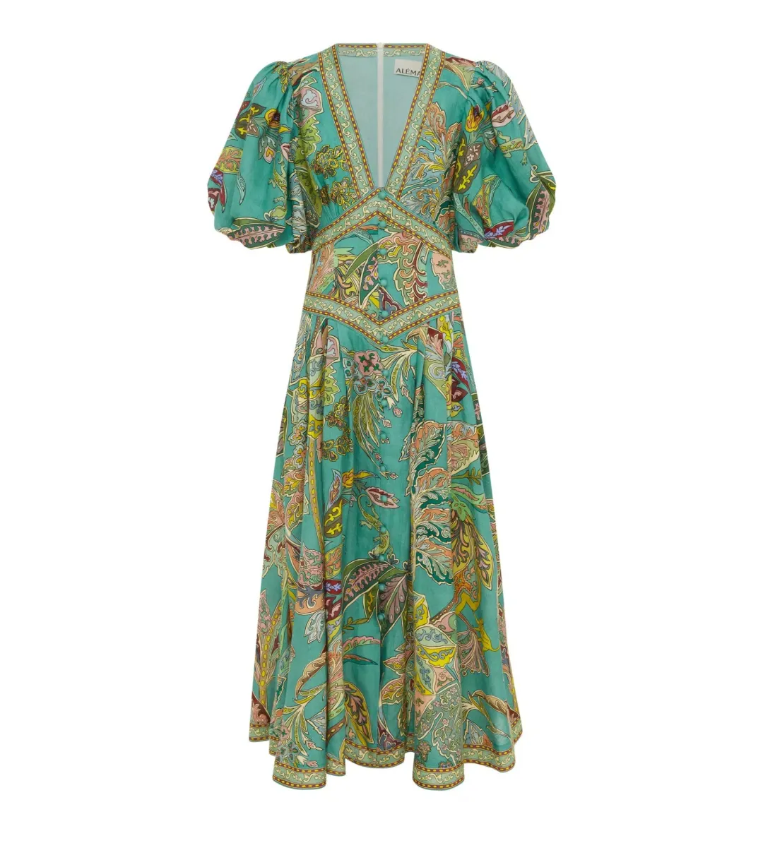 Alemais Franca Midi Dress Green Size 12 for rent on The Volte - main image