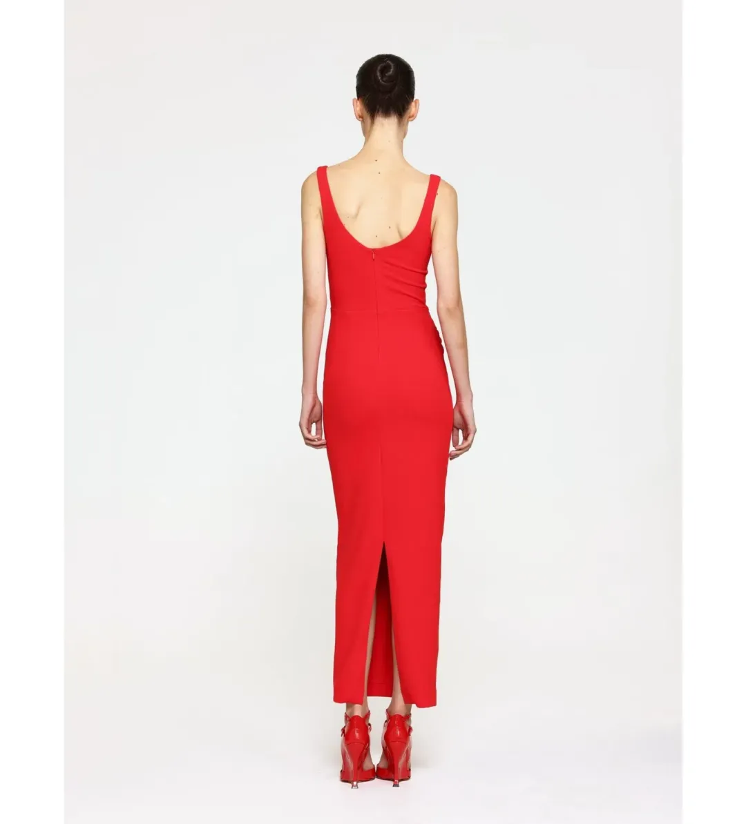 Effie Kats Gable Midi Dress Cherry Red Size 12 for rent on The Volte - main image
