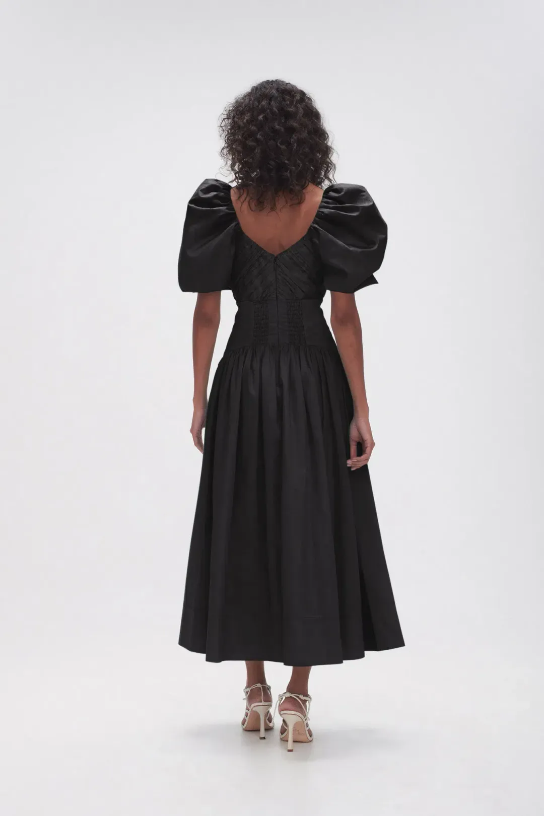 Aje Gabrielle Plunge Midi Dress  Black Size 12  for rent on The Volte - main image