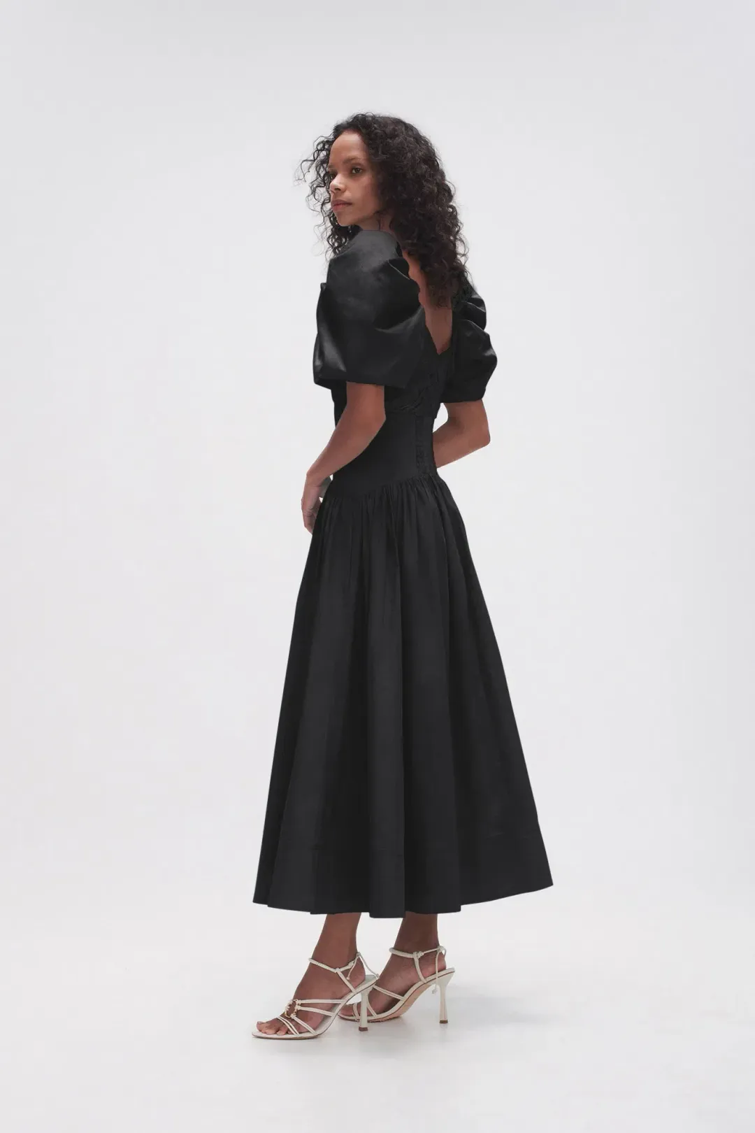 Aje Gabrielle Plunge Midi Dress  Black Size 12  for rent on The Volte - main image