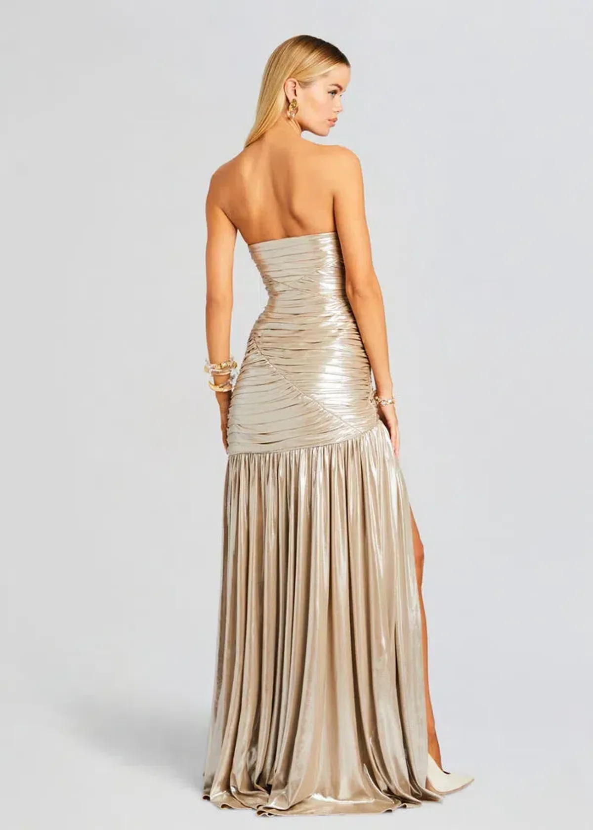 Retrofête Josie Maxi Dress Gold Size M / Size 10 - Image 4