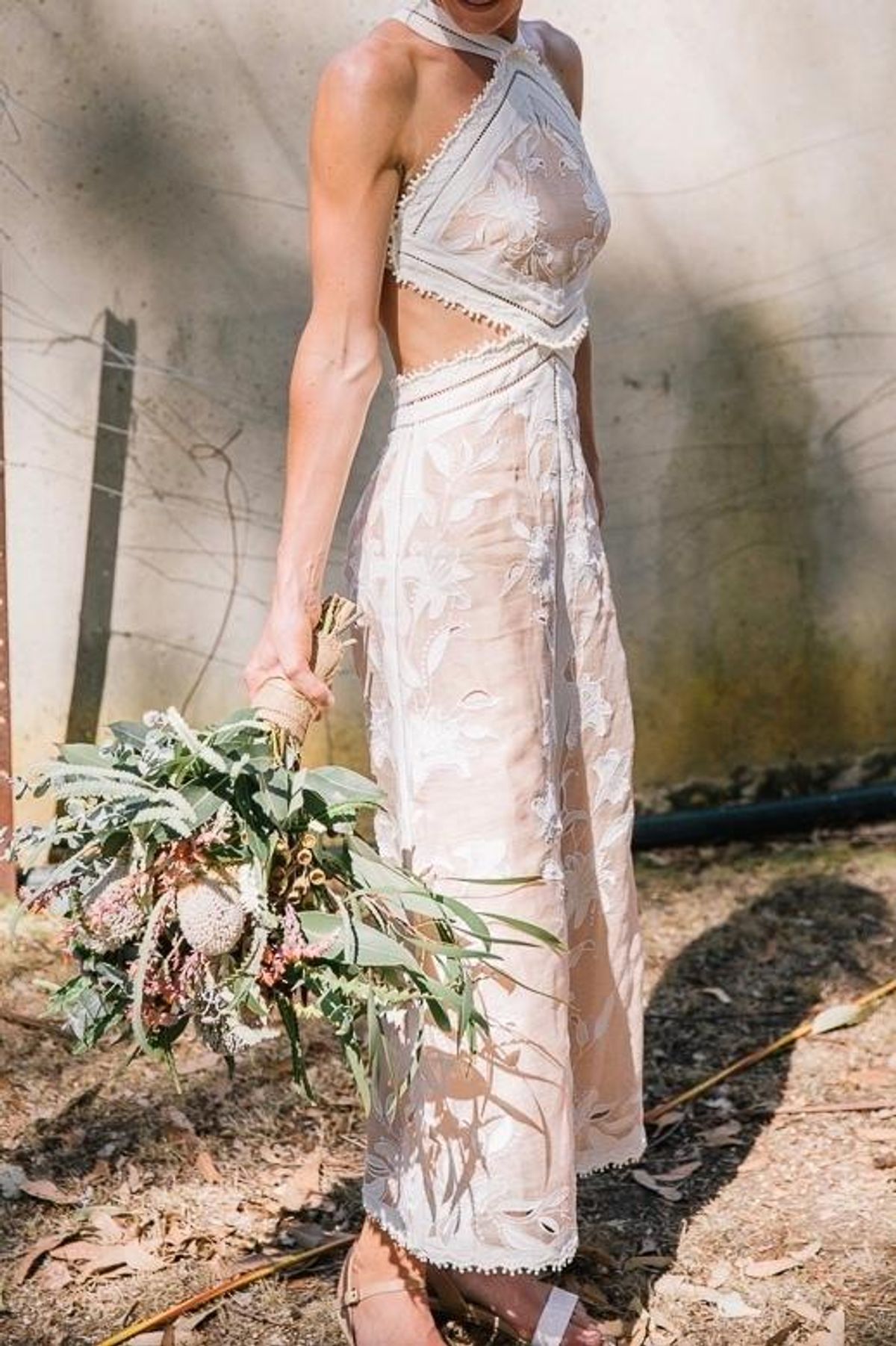 Zimmermann Corsage Lily Midi Halter Dress Cream/Nude Size 0 - Image 6