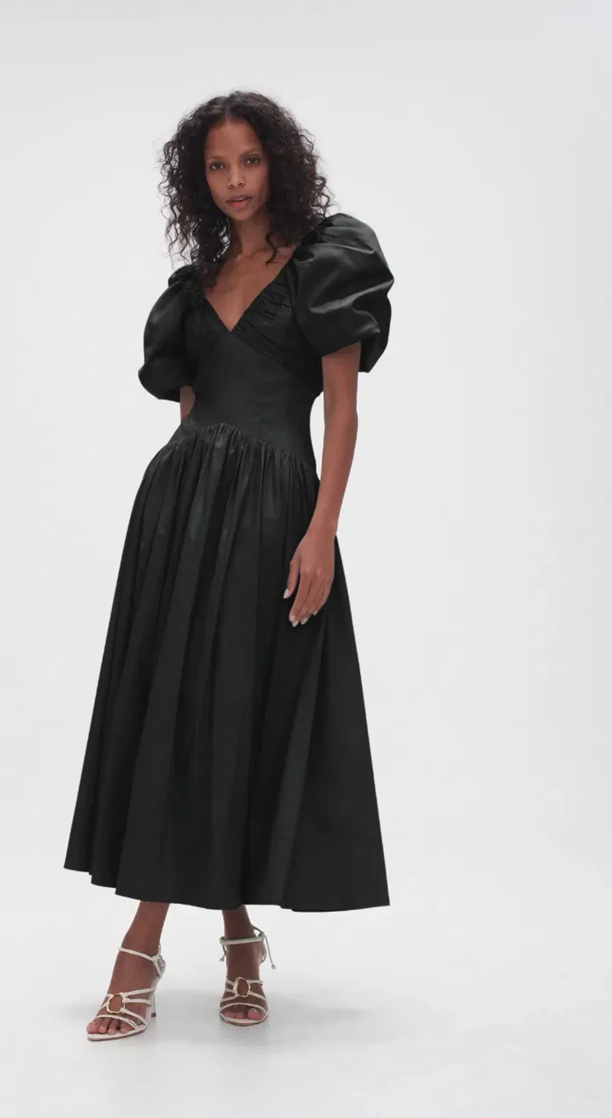 Aje Gabrielle Plunge Midi Dress Black Size 8 - Image 1