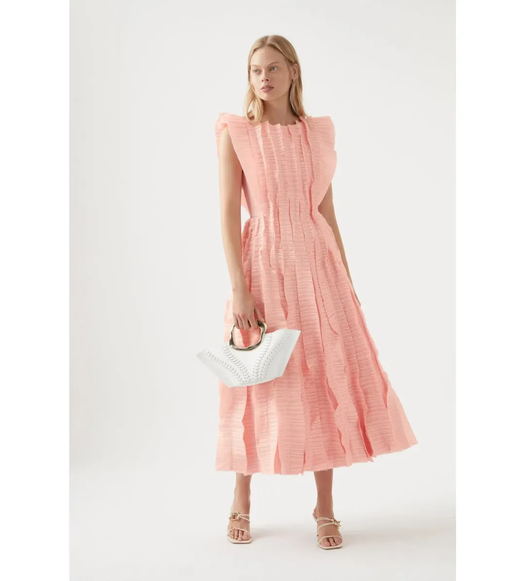 Aje Hybrid Midi Dress Rose Pink Size 14 for rent on The Volte - main image
