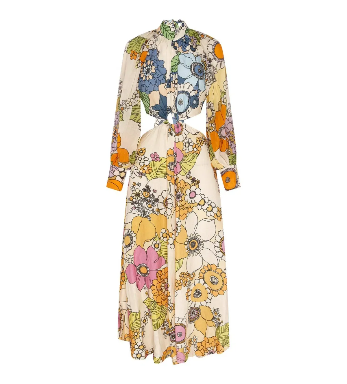 Alemais Farrah Cut Out Midi Dress Multi Size 14 - Image 2