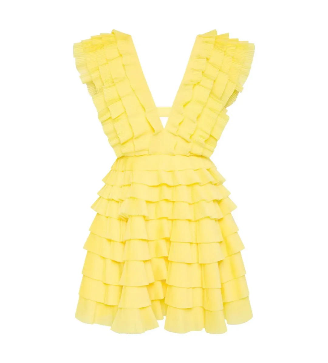 Aje Reflection Mini Dress Yellow Size 14 for rent on The Volte - main image