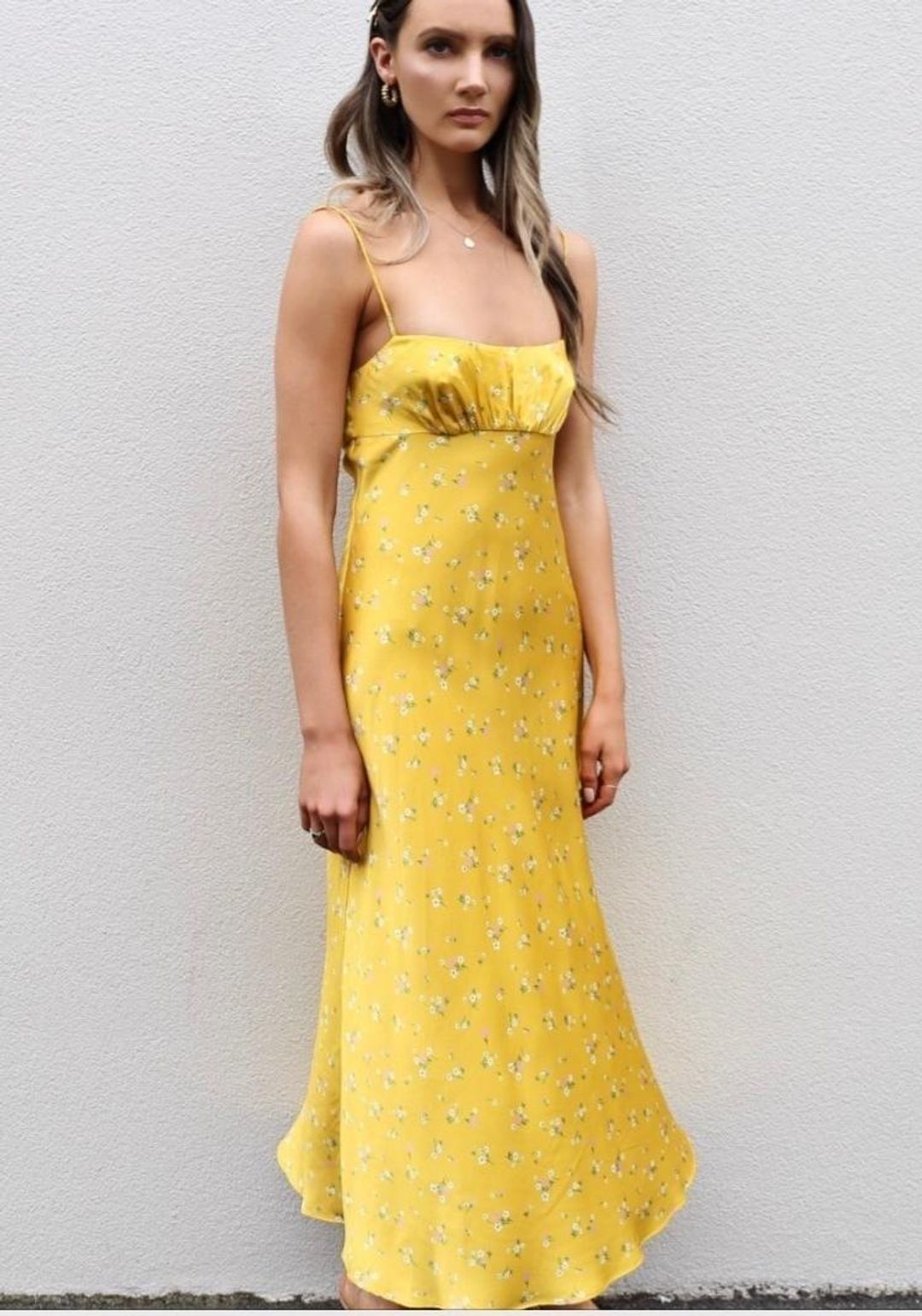 Bec & Bridge Only In Paris Slip Dress Yellow Size 10 for rent on The Volte - main image