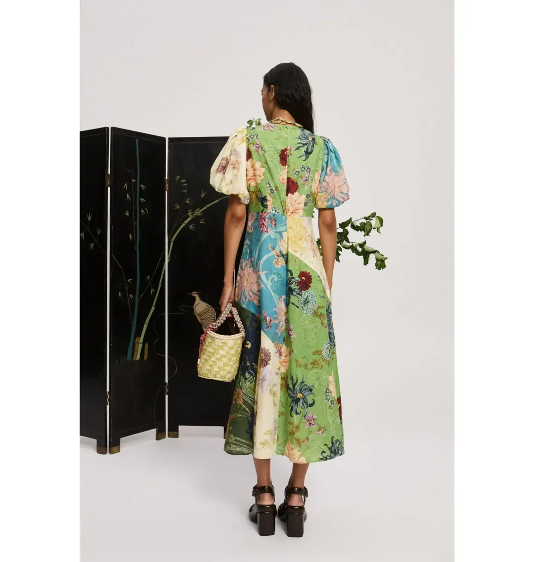 Alemais Avery Spliced Midi Dress Multi Size 16 for rent on The Volte - main image