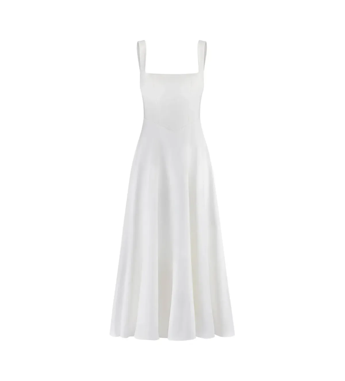 Odd Muse The Ultimate Muse High Waist Square Neck Midi Dress White Size M/AU 10 - Image 5