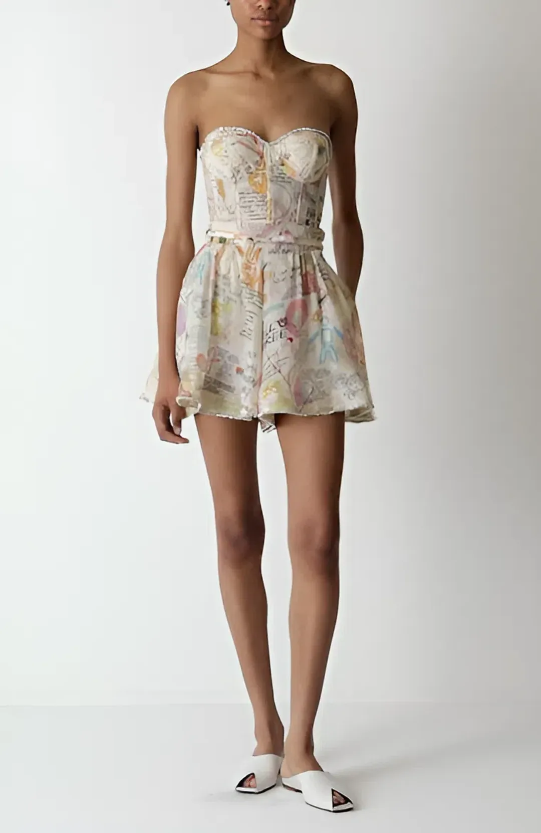 Zimmermann Crush Paneled Bodice and Shorts Set in Dear Diary Print Size 0 / AU 6 for rent on The Volte - main image