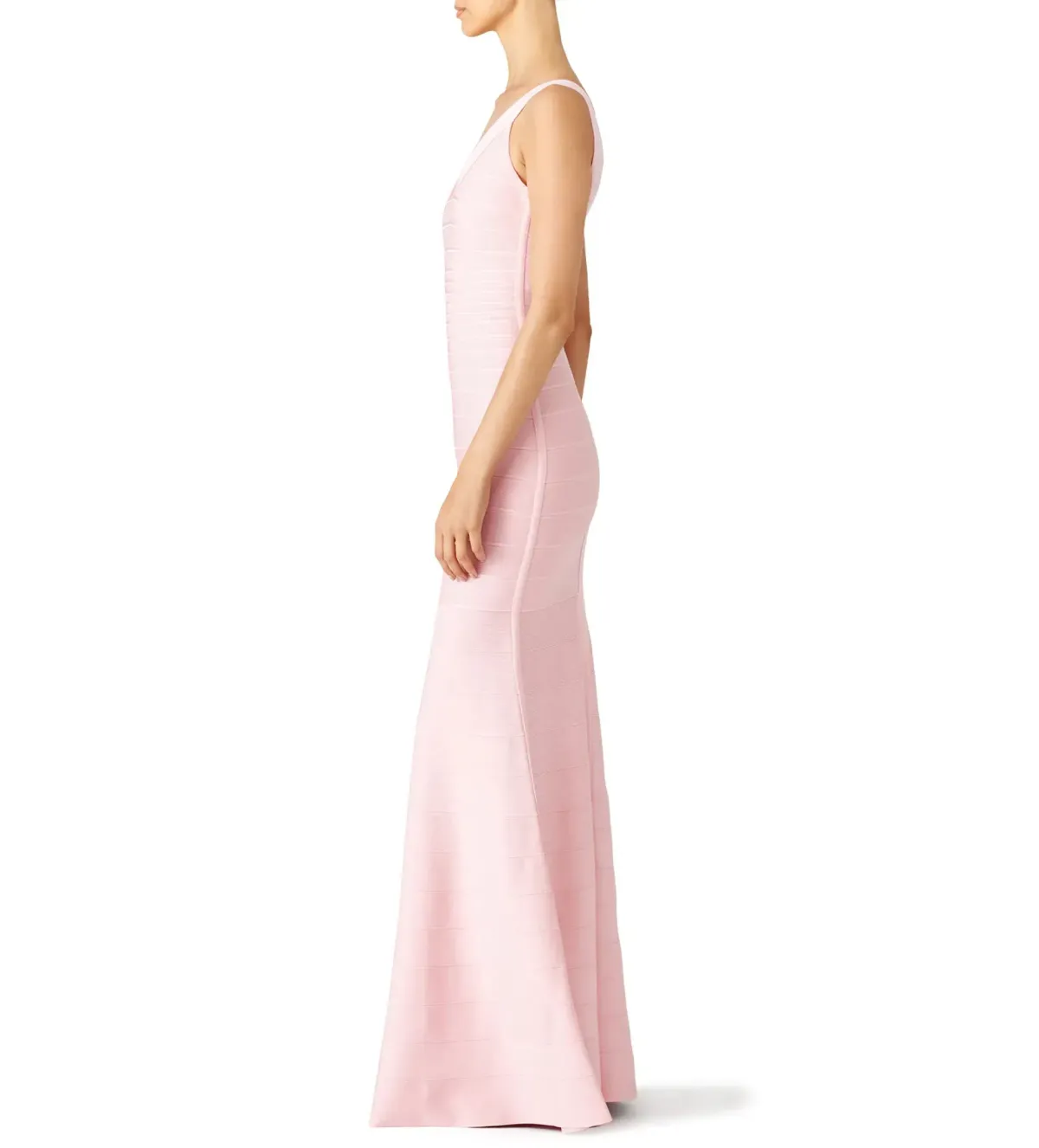 Herve Leger Ellen Bandage Gown Light Pink Size 6/S - Image 3