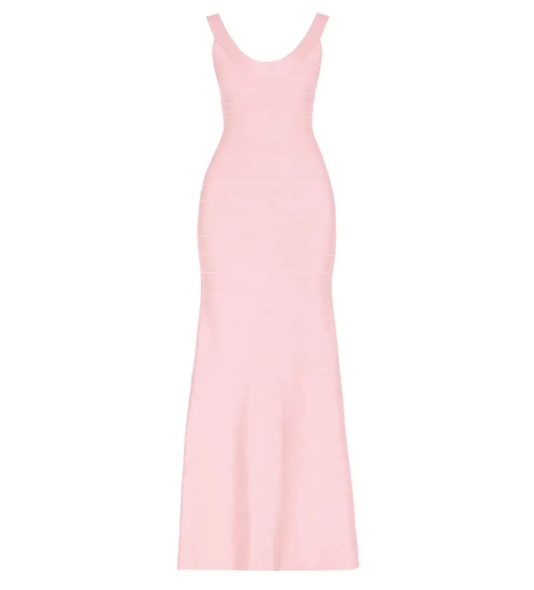 Herve Leger Ellen Bandage Gown Light Pink Size 6/S for rent on The Volte - main image