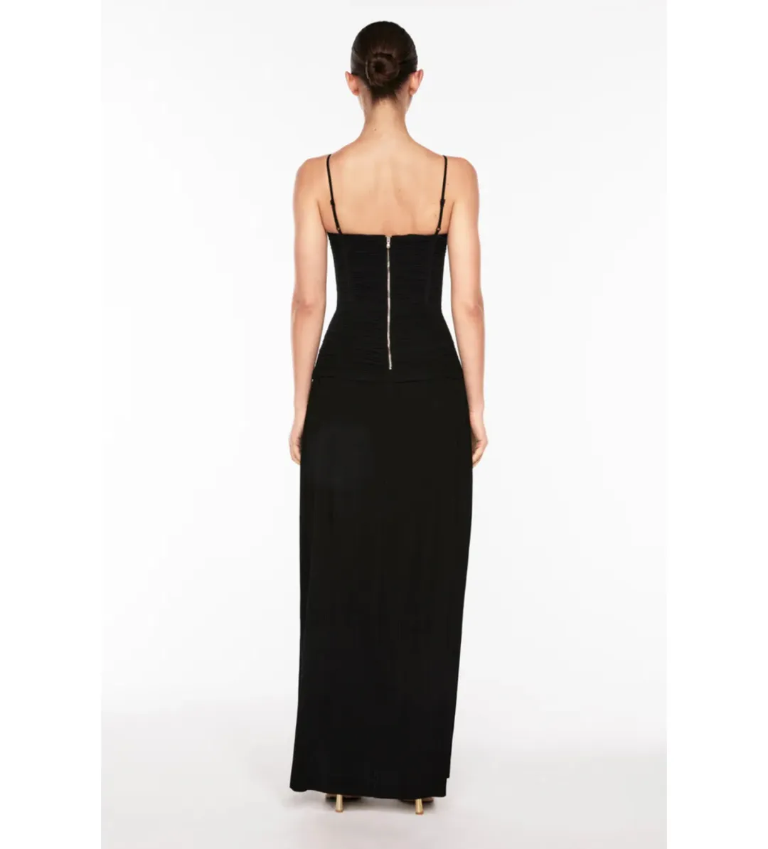 Manning Cartell Double Time Pleat Maxi Dress Black Size AU 8 for rent on The Volte - main image
