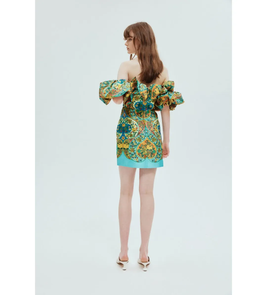 Alemais Sofie Off the Shoulder Mini Dress Print Size 10 for rent on The Volte - main image