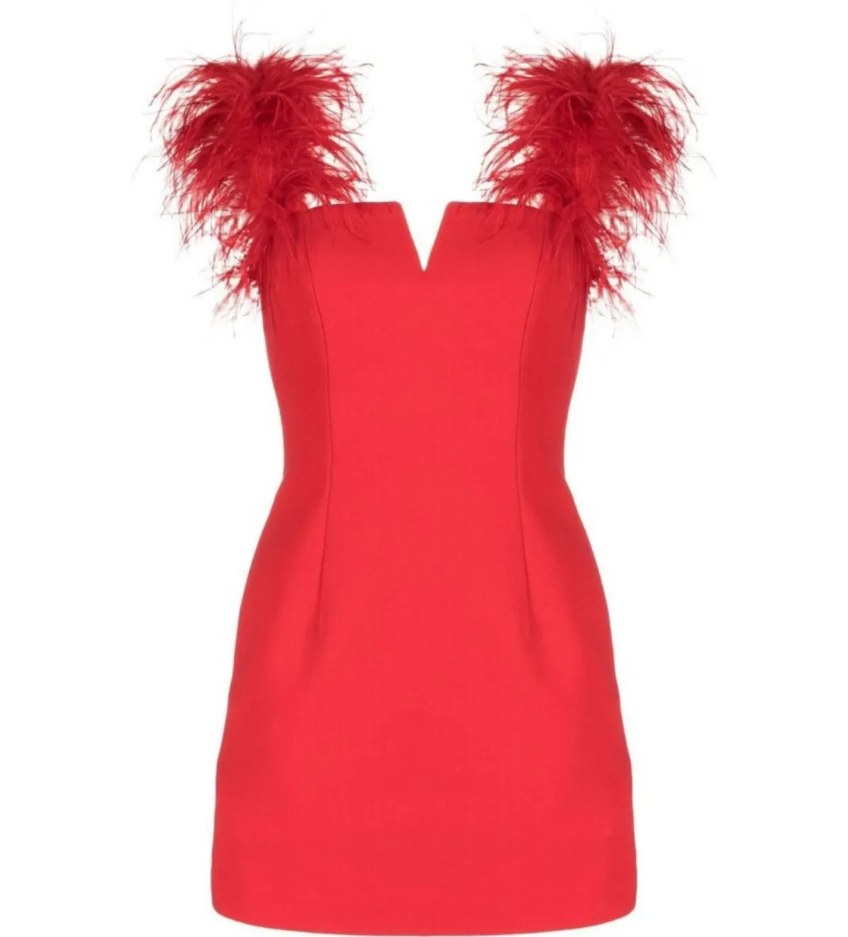 Rebecca Vallance Scarlett Feather Mini Dress Red Size 6 - Image 3
