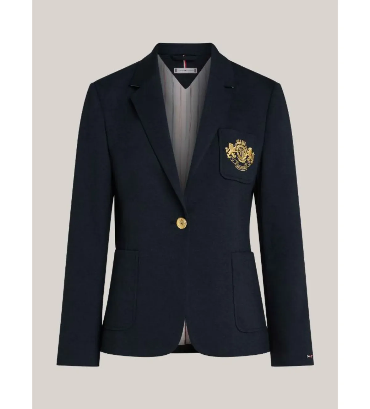 Tommy Hilfiger Pocket Embroidery Slim Fit Blazer Desert Sky Size AU 16 - Image 5