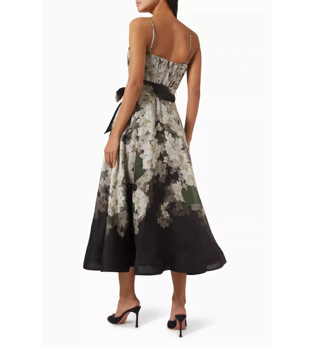 Zimmermann Balance Picnic Dress in Black Hydrangea Size 2/ AU 12 for rent on The Volte - main image