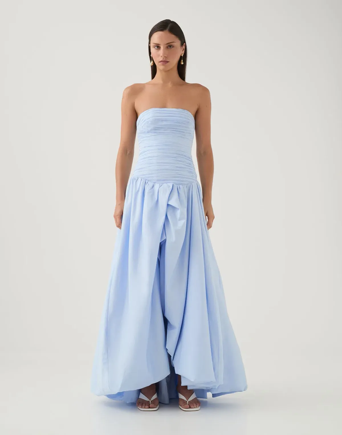 Aje Violette Bubble Hem Maxi Dress Pearl Blue Size 4 - Image 2