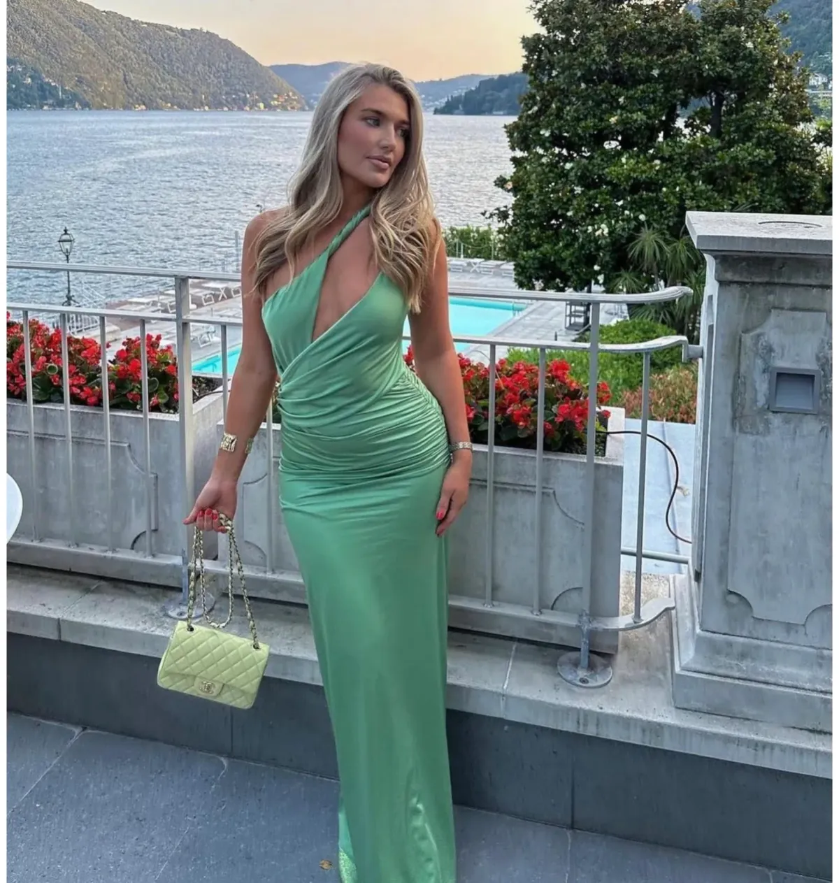 Baobab Lia One Shoulder Maxi Dress Green Size Size M / AU 10 - Image 1