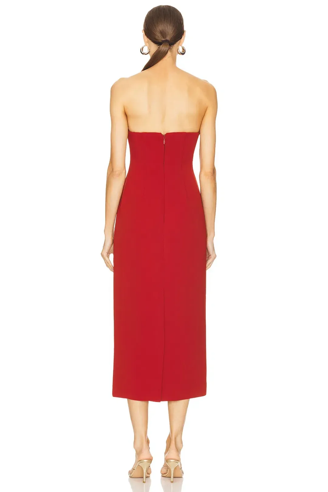Acler Whitnell Midi Dress Burgundy Size 8 for rent on The Volte - main image