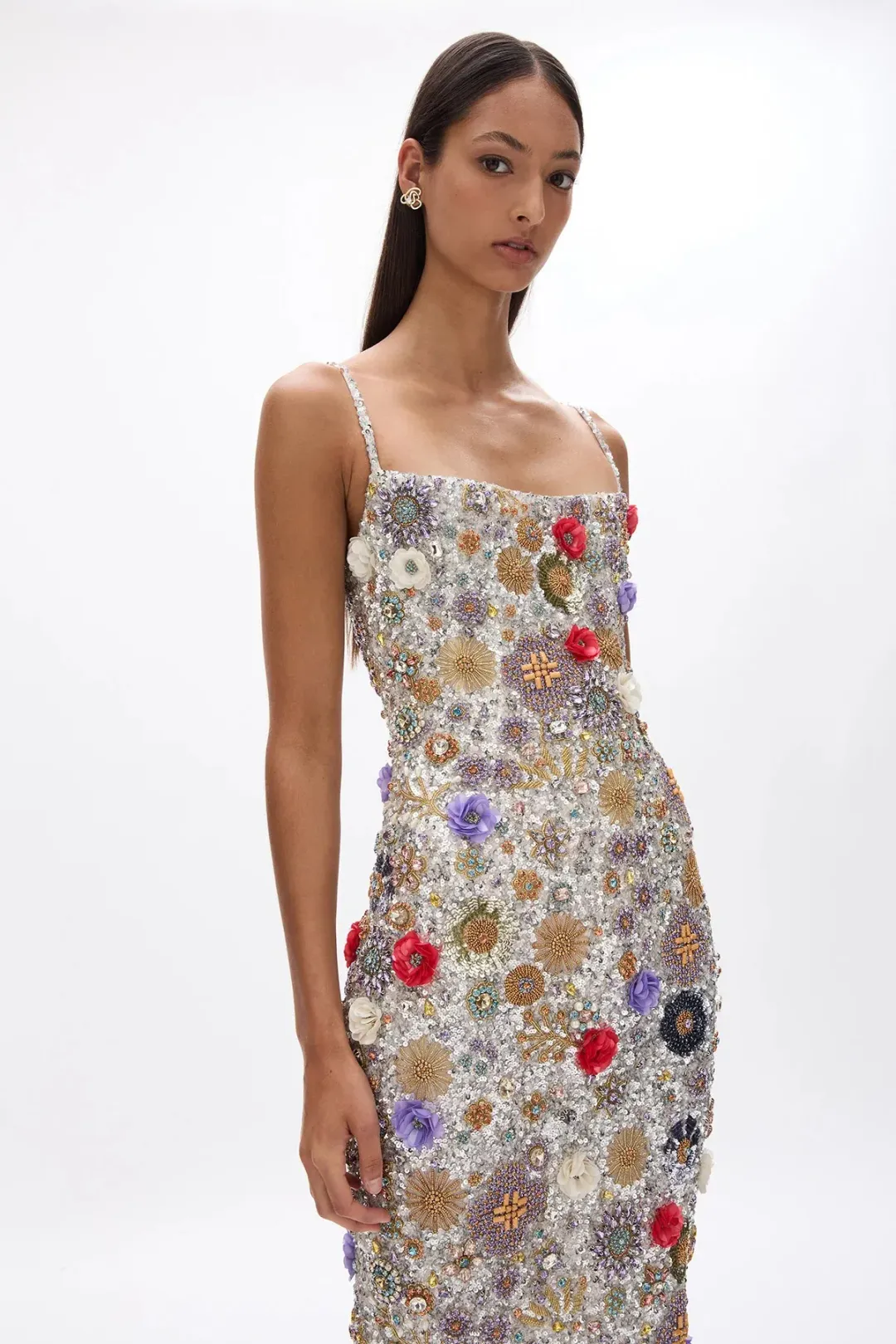 Rachel Gilbert Francesca Gown Silver Multi Size 0 / AU 6 for rent on The Volte - main image