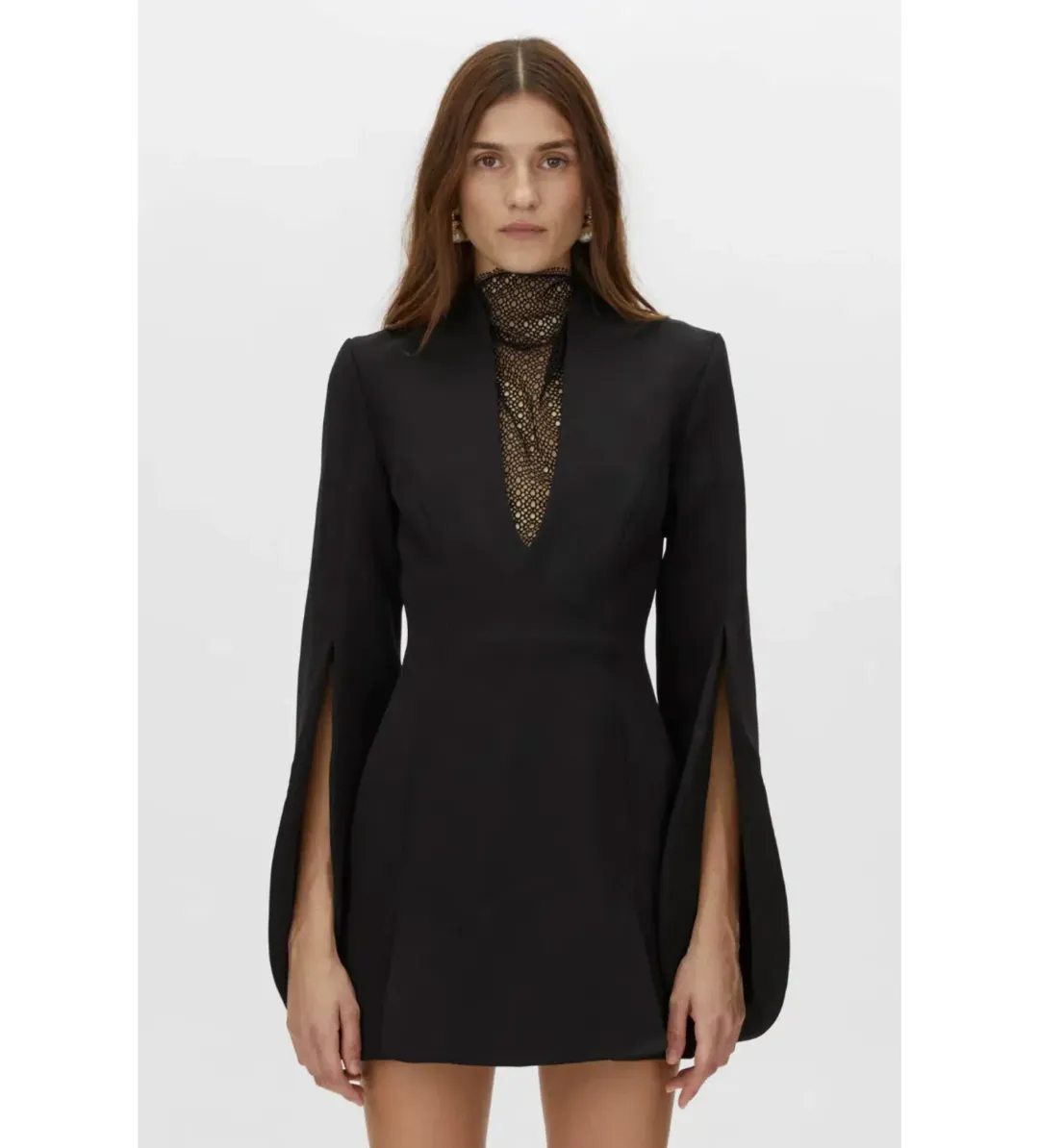 Camilla and Marc Sillage Lace Mini Dress in Black Size 10 for rent on The Volte - main image