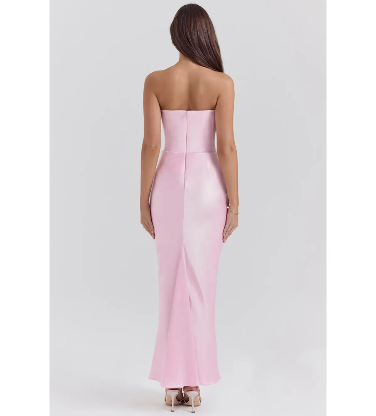 House of CB Persephone Strapless Corse Maxi Dress in Rose Shadow Size AU 8  - Image 4
